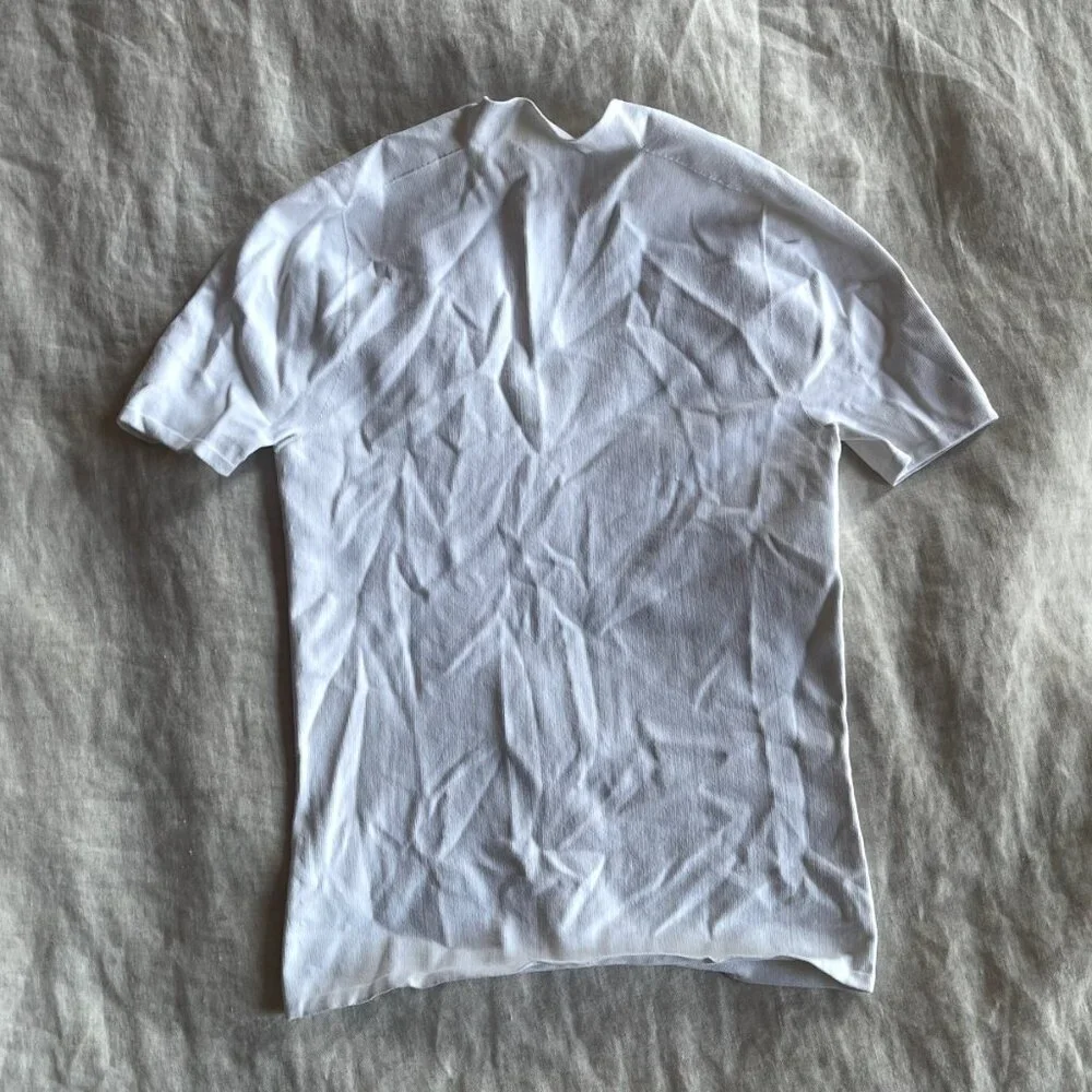 Alexander Wang White and Black Tight-Fit Mock Neck Tees
